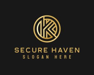 Safe - Shiny Luxury Coin Letter K logo design