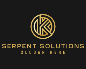 Shiny Luxury Coin Letter K logo design