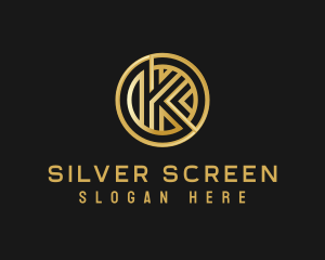 Deluxe - Shiny Luxury Coin Letter K logo design