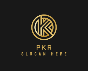 Shiny Luxury Coin Letter K logo design