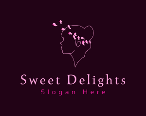 Pink Butterfly Woman logo design