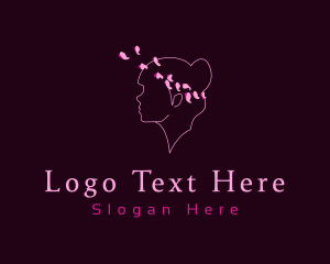 Hair - Pink Butterfly Woman logo design