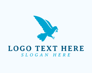 Silhouette - Blue Dove Wings logo design