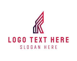 Builder - Generic Monoline Gradient Letter K logo design