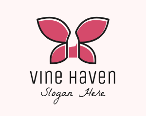 Wine Bottle Wing logo design