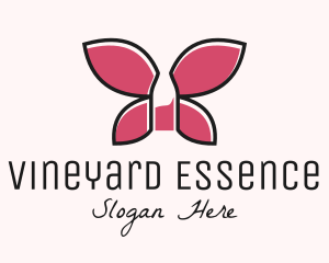 Wine Bottle Wing logo design