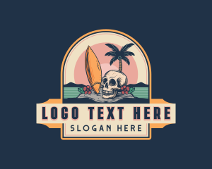 Surfboard - Surfboard Skull Island logo design