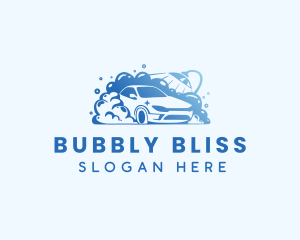 Water Bubbles Car Cleaning logo design