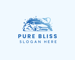 Water Bubbles Car Cleaning logo design