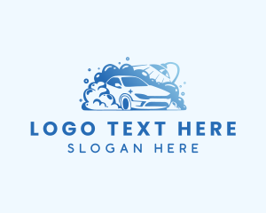 Water - Water Bubbles Car Cleaning logo design