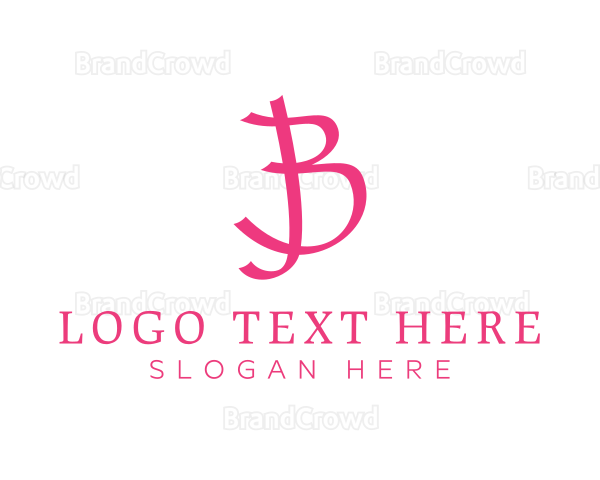 Pink Letter B Ribbon Logo