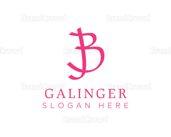 Pink Letter B Ribbon Logo