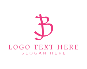Brand - Pink Letter B Ribbon logo design