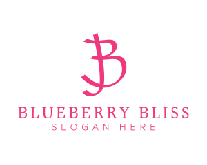 Pink Letter B Ribbon logo design