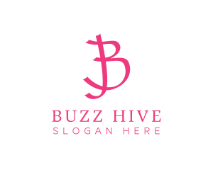 Pink Letter B Ribbon logo design