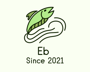 Fishery - Green Eel Fish logo design