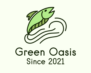 Green Eel Fish logo design