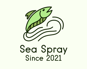 Green Eel Fish logo design