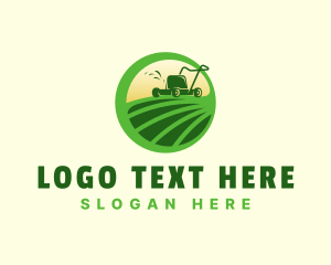 Cutter - Field Grass Lawn Mower logo design