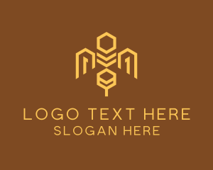 Hexagon - Honey Bee Hive logo design