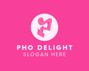 Pink Fashion Letter P logo design