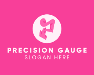 Pink Fashion Letter P logo design