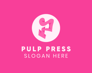 Pink Fashion Letter P logo design