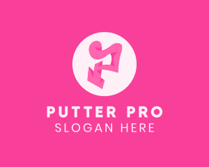 Pink Fashion Letter P logo design