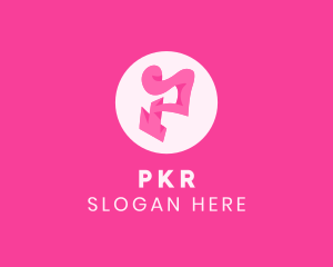 Pink Fashion Letter P logo design