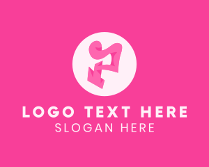 Yoga - Pink Fashion Letter P logo design