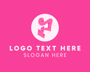 Girly - Pink Fashion Letter P logo design