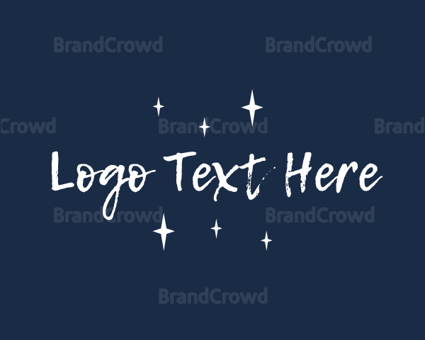 Sparkly Brush Text Wordmark Logo