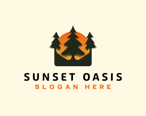 Pine Tree Sunset logo design