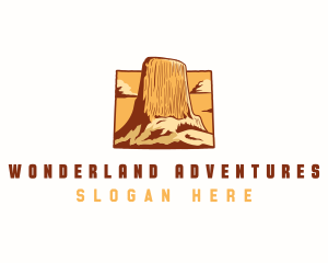 Wyoming Devils Tower Mountain logo design