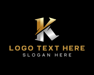 Metallic - Industrial Slash Letter K logo design