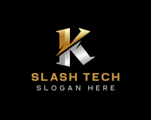 Slash - Industrial Slash Letter K logo design