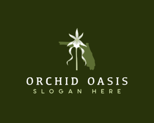 Floral Orchid Florida logo design