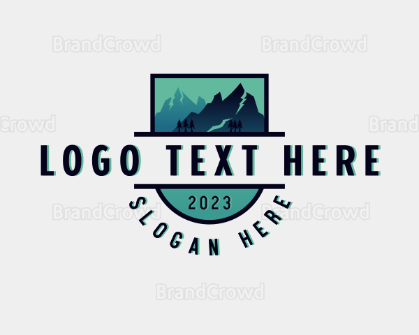 Hiking Mountain Adventure Logo