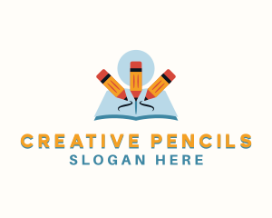 Pencil Learning Book logo design