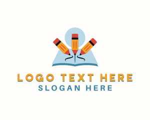 Art Supplies - Pencil Learning Book logo design
