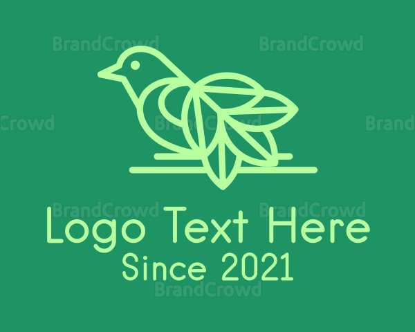 Green Leaf Bird Logo