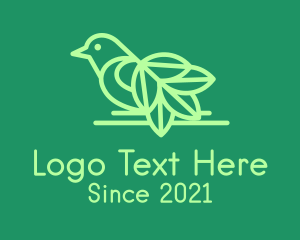 Hatchling - Green Leaf Bird logo design