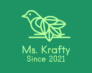 Chick - Green Leaf Bird logo design