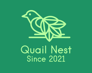 Quail - Green Leaf Bird logo design