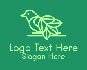 Green Leaf Bird Logo