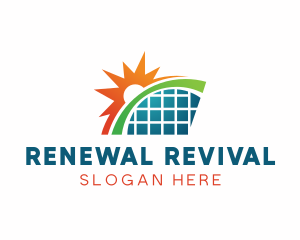 Solar Panel Renewable Energy logo design