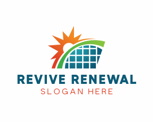 Solar Panel Renewable Energy logo design