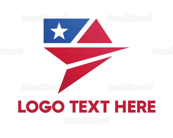 American Flag Plane Logo