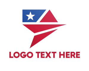 Plane - American Flag Plane logo design
