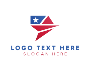 Flag - American Flag Plane logo design